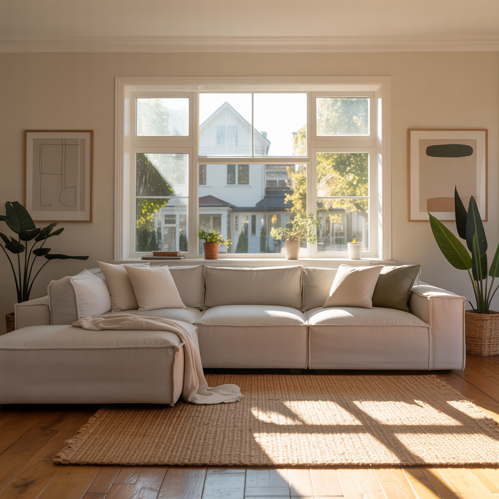Bright airy room interior showcasing home insurance protection